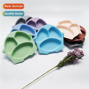 Baby silice dinner plate ins carto penguin baby sucti cup co