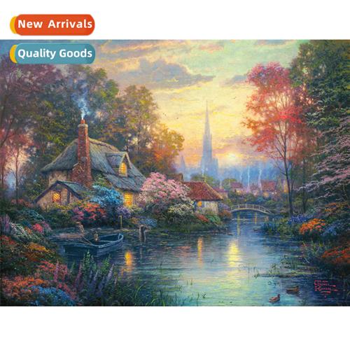 Cross Stch New DIY Forest Lodge Castle Full Stch Simple Hmad