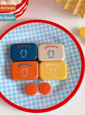 Korean style simple cute bear pupil case ins carto ctact len