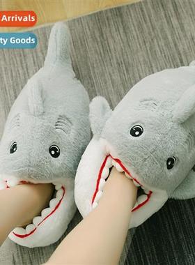 Winter shark  full package heel home cott shoes carto slippe