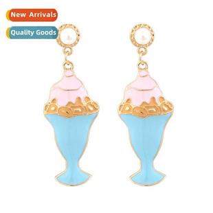 color drop earrings lovely exa cream design ice sweet oil