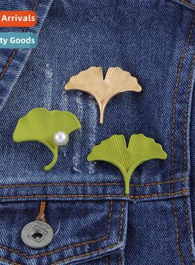 Korean versi ins elegant ginkgo biloba pin fashi female temp
