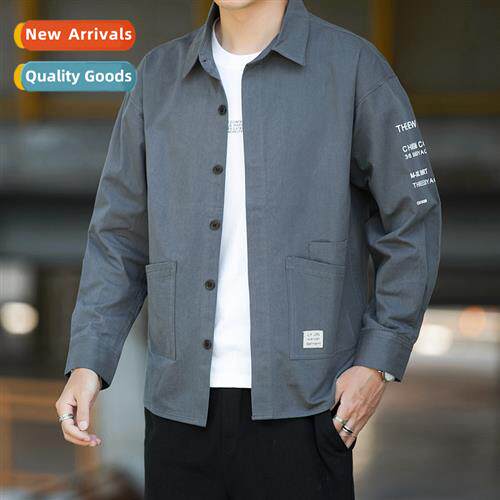 Shirt mens lg-sleeved fall thin secti   workwear jacket boys