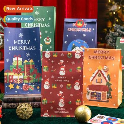 Christmas flat paper bags Christmas holiday gift wrapping ba