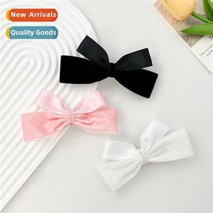 Sweet girl bow hair clips retro versatile senior sense top