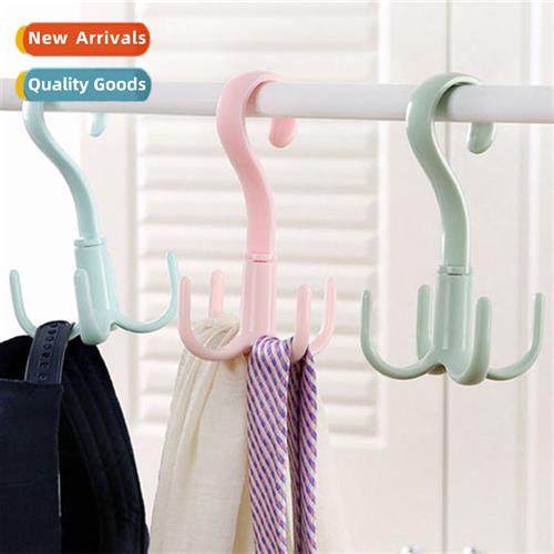Rotary hooks four claws multifunctial closet bag hooks plast