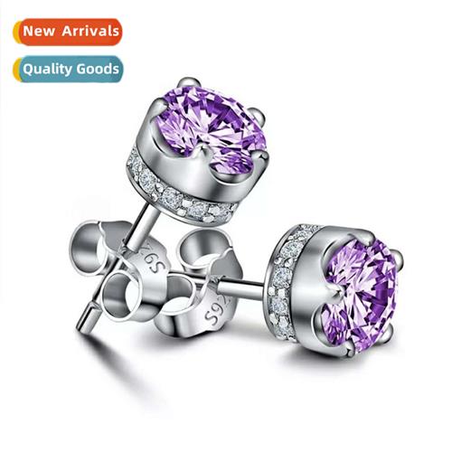 n silver-plated crown earrings female fashi temperament diam