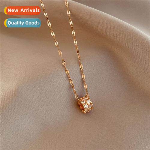 Small waist double rows  diamd necklace female n round retro