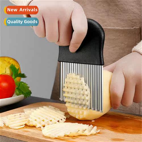 Home Potato Wave Knife Kchen Strip Slicer Vegetable Cutter F