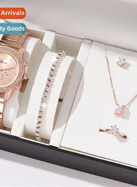 Womens Watch 3-Eye Set Quartz Drilling Watch Birthday Gift G