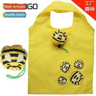 Encrypted polyester creative carto bee shopping bag foldable