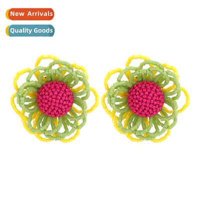 ZA fashi wild chrysanmum earrings exaggerated design earring