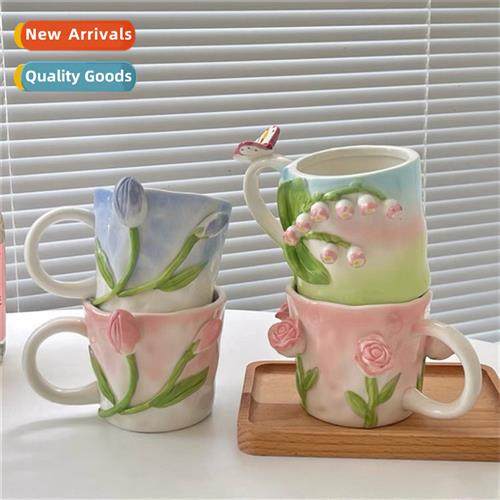 Ins style girl heart h-painted three-dimensial tulip rose ce