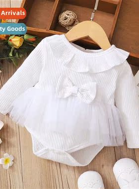 ins baby spring  autumn  2022 new n solid color baby girl lg