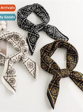 Simulati silk scarf fresh sweet Korean printing fashi necker