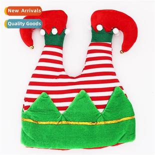 Elf Feet Hat Quirky Christmas Creative Plaid Adult Green