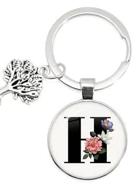 Europe and  Uned States 26 inials time gemste keychain Tree