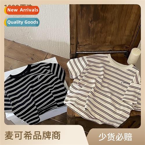 Childrens boys striped short-sleeved t-shirt children short-
