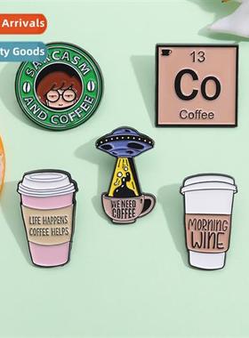 Carto cfee cfee series alloy brooch creative English letter