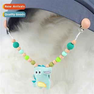 Wooden Stroller Hanging Rattle Toys Stroller 2 Head Clip Car