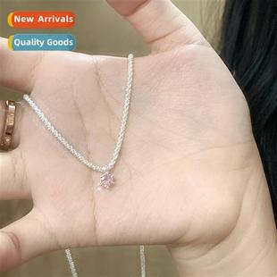 full sparkling star necklace Pink female diamds