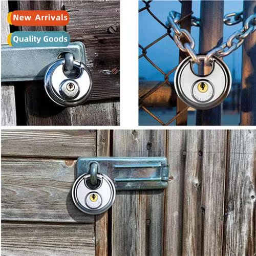 201 Stainless Steel Round Cake Lock Warehouse Door Lock Chai