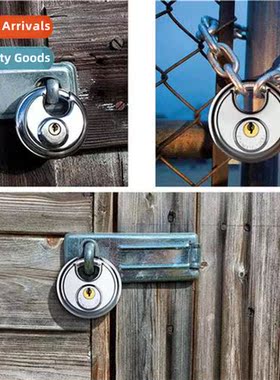 201 Stainless Steel Round Cake Lock Warehouse Door Lock Chai