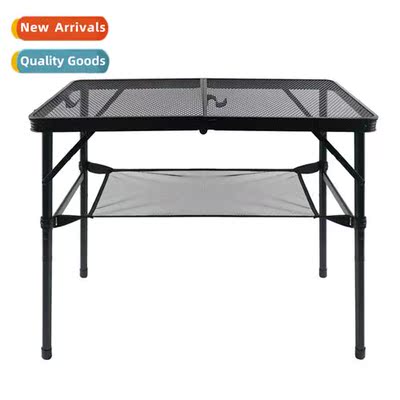 Outdoor cvenient aluminum alloy barbecue table camping lifta