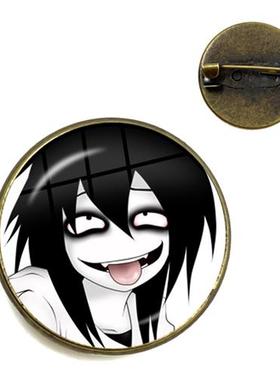 Jeff and Jane Killer Brooch Timeless Gemste Creepypasta Frig