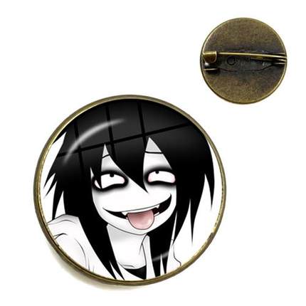 Jeff and Jane Killer Brooch Timeless Gemste Creepypasta Frig