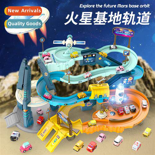 Mars base track car light music electric break light toys ch