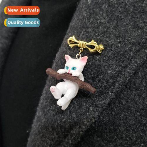 Cute Japanese style holding a branch   cat three-dimensial b