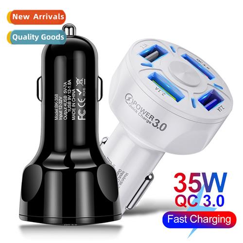 QC3.0 4USB Car Charger One Drag Four Car Charger Car Charger