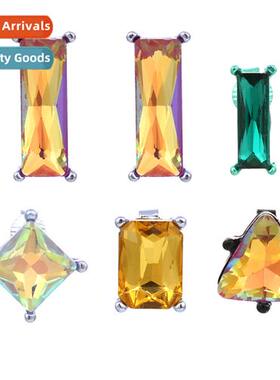 The new simple geometric AB diamd set  earrings retro ear be