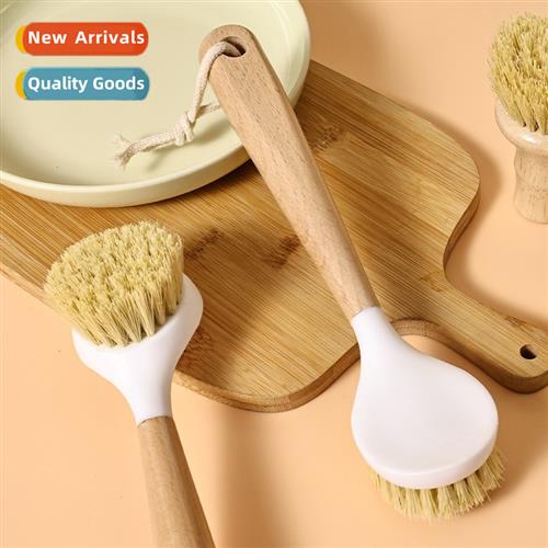 Wooden hle pot brush household lg hle dishwashing pot nstick