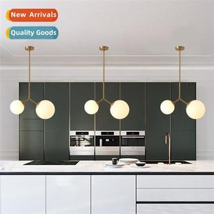 room chelier head bar ball double dining simple Brass modern