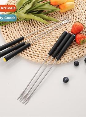 New 6pcs plastic hle outdoor barbecue fork fru dessert chees