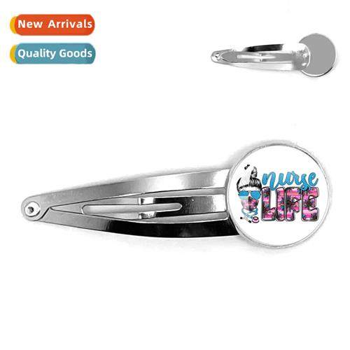 Nurse Series Hair Clips Creative Domed Glass Round Carto Art