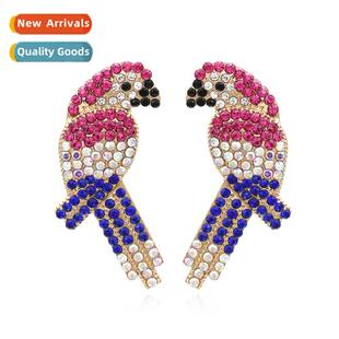Creative fashi bird earrings inlaid wh diamds cute match ear