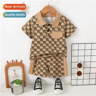 printing fall top sleeved short new 2023 spring Boys