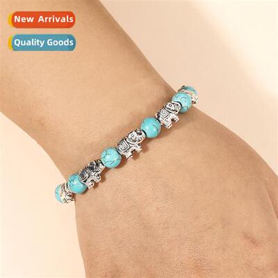 New creative light blue turquoise bracelet elephant accessor