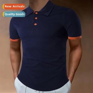 Casual Short Lapel Summer Basic Shirt Mens Polo 2023 Sleeve