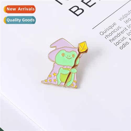 New animal alloy brooch creative cute magic scepter frog sha