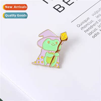 New animal alloy brooch creative cute magic scepter frog sha