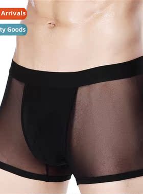 Zhengsheng summer mens mesh transparent boxer briefs sexy me