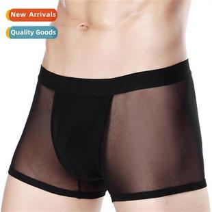 mesh transparent boxer Zhengsheng sexy mens briefs summer