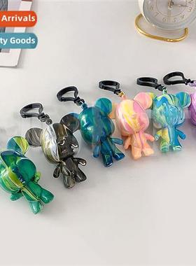 Handmade diy fluid bear keychain coloring bear pigment princ