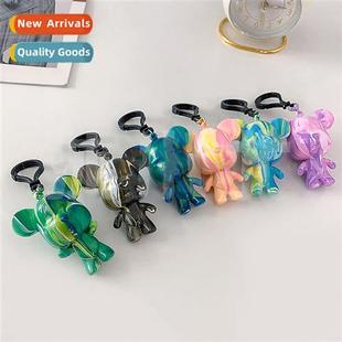bear fluid keychain coloring princ Handmade pigment diy