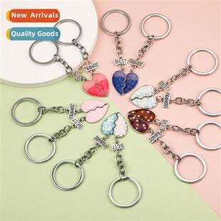 New letters best friends good friends keychain gradient colo