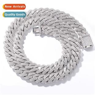 diamds rhombus micro chain Cuban full row double 14mm tide